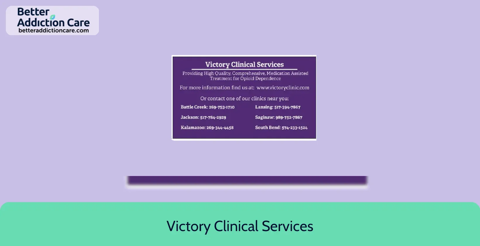 Victory Clinical Services 401 Howard Street 1 Victory Clinical Services 401 Howard Street 1